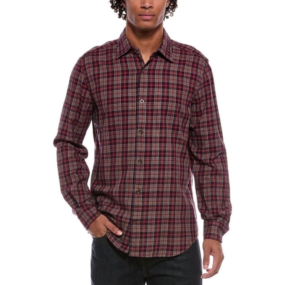 Slowear Mens  Glanshirt Check Shirt, Red